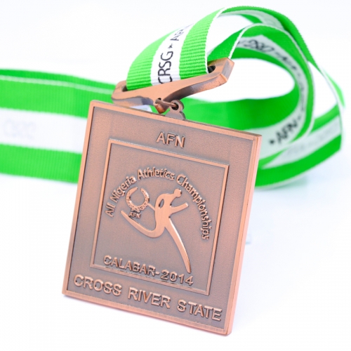 Custom Nigeria Athletics Square Marathon medal