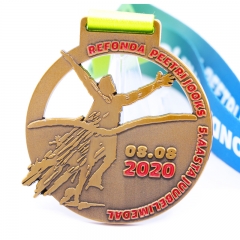 Free Sample Custom Metal Antique Gold Plated Run Medal