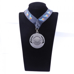 Custom Antique silver Zinc Alloy Material Basketball medal