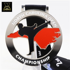Zinc alloy Cut-outs custom square taekwondo sports metal medal