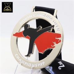 Zinc alloy Cut-outs custom square taekwondo sports metal medal