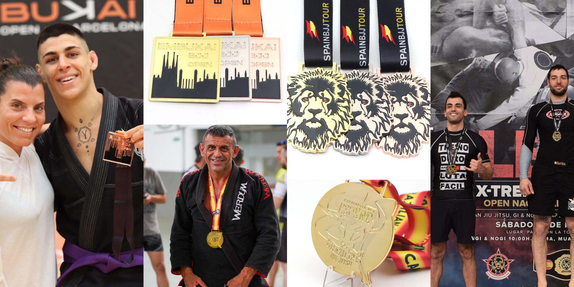 Custom various Karate Brazilian Jiu-Jitsu and Judo Medals
