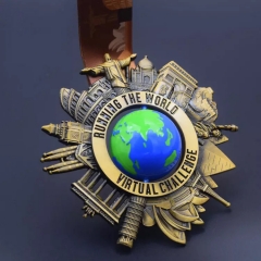 Custom Manufacturer Metal Award Running Spin Marathon Sports Rotated Medals